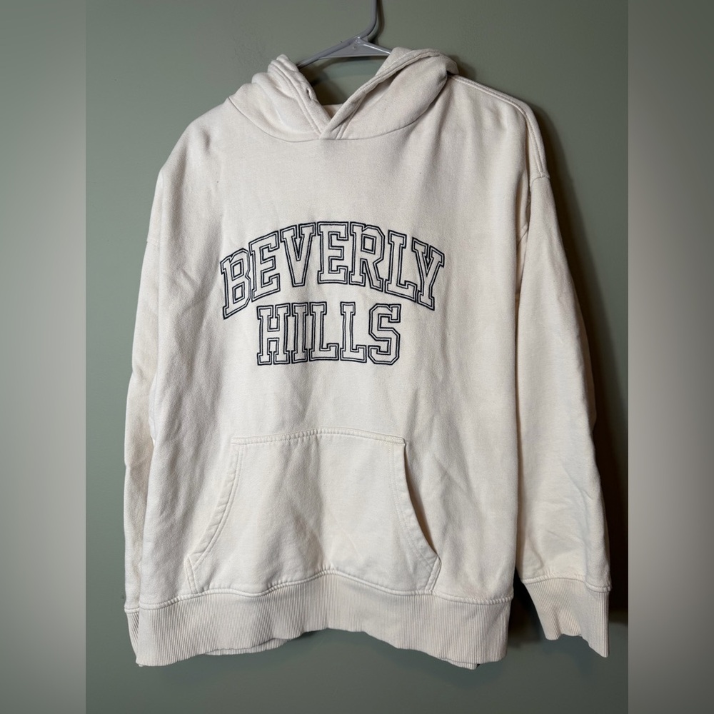 Garage Women’s Hooded Sweatshirt Beverly Hills‎ Large Cream